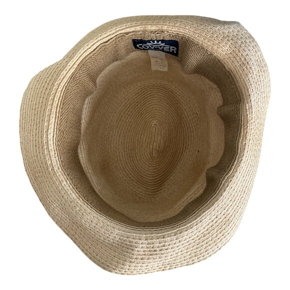 Cov-Ver Your World Straw Fedora Hat with Multicolor Stripe Band - Picture 4 of 5